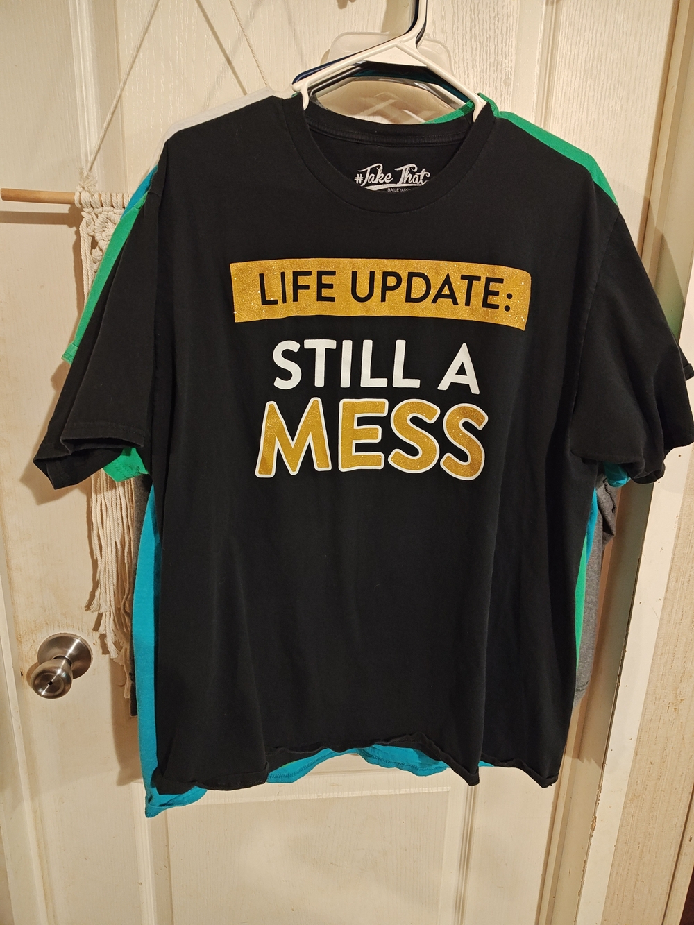 Black Graphic Tee - Life Update: Still A Mess